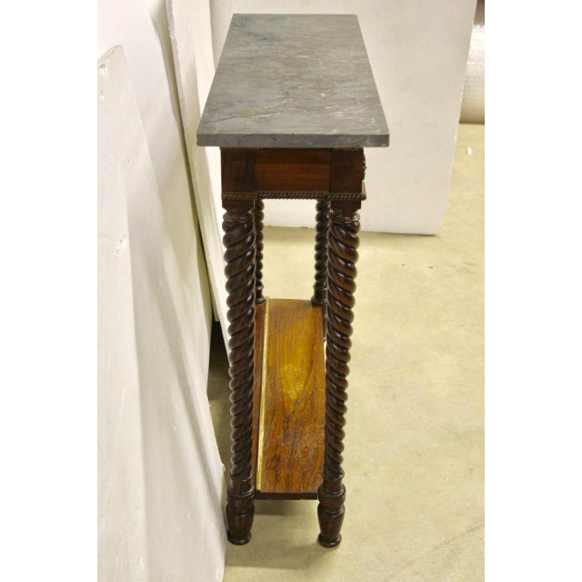Reclaimed Marble Top Narrow Console Table Chairish