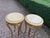 French 1970s French Louis XVI Gold Beech Marble Side Tables- Pair For Sale - Image 3 of 14