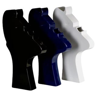 Ceramic Sculpture Face Model by Ambrogio Pozzi for Superego Editions For Sale