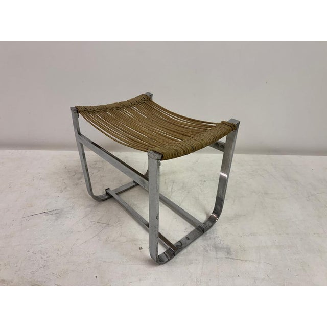 Jacques Adnet Chrome Plated Steel Stool by Jacques Adnet, 1950s For Sale - Image 4 of 13