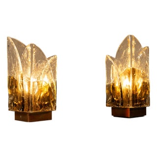 LT 372 Leaf Table Lamps by Carlo Nason for AV Mazzega, Italy, 1970s, Set of 2 For Sale