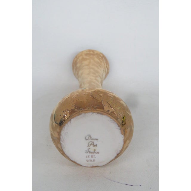 1960s Dixon Art Studios 22k Weeping Gold Ceramic Bud Vase 1960s Made in the Usa 4948b For Sale - Image 5 of 9