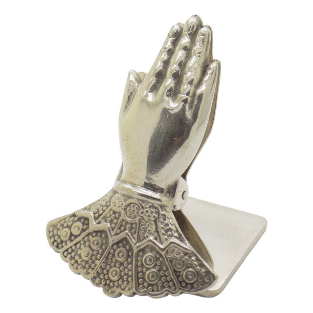 Vintage Italian Handmade Florentine Silver 800 Hand-Shaped Memo Holder Desk Clip, 1970s For Sale