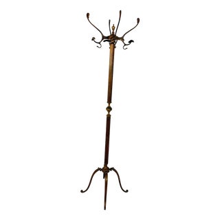 Brass Floor Coat Rack, 1960s For Sale