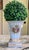 Here is a French blue vintage vase with central Fragonard motif scene featuring a couple in the garden. Plenty of gold...