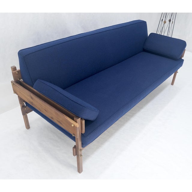 Danish MSM Solid Oiled Walnut Frame New Upholstery Vintage Daybed Sofa Settee For Sale - Image 15 of 15