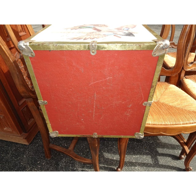 Vintage 16" High Mid Century Modern Storage Box ~ Record Holder Box W Duck Birds For Sale - Image 12 of 12