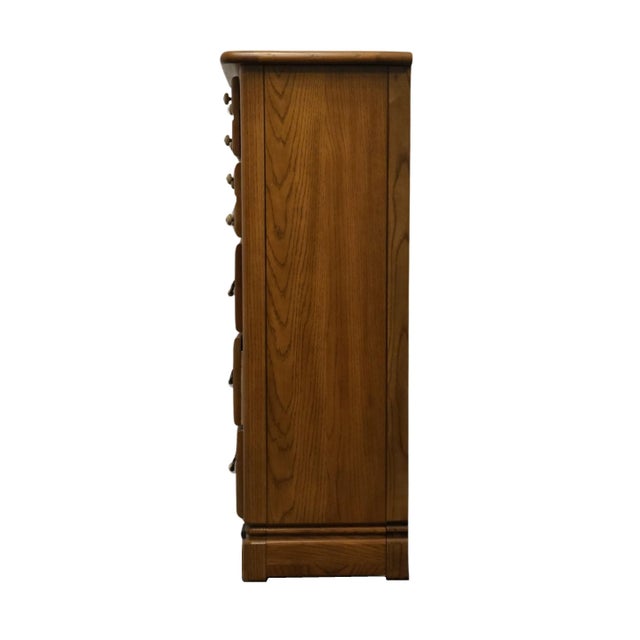 Bassett Furniture Heritage Oak Country French 26" Lingerie / Jewelry Chest With Fold-Down Mirror 2288-259 For Sale - Image 12 of 12