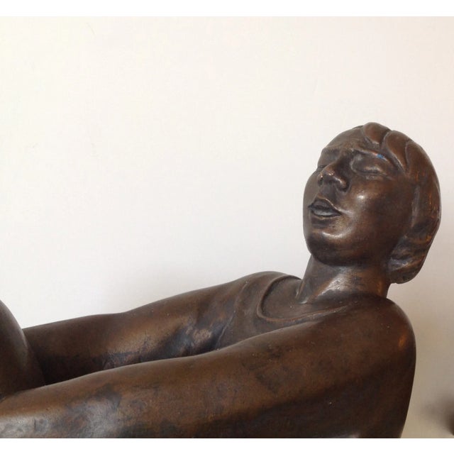 C1961 Austin Productions American Regional Female Sculpture Ala Dust Bowl Era With Angst For Sale - Image 9 of 11