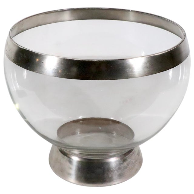 Mid 20th Century Large Mid 20th Century Dorothy Thorpe Silver Band Punch Bowl For Sale - Image 5 of 12