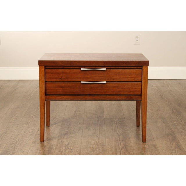 Lane 'Tuxedo' Mid Century Modern Walnut Nightstand For Sale - Image 9 of 12