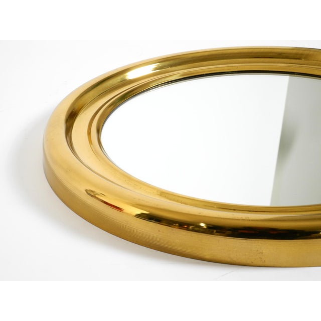 Italian Round Brass Mirror, 1960s For Sale - Image 6 of 13