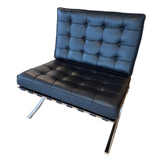 Knoll Barcelona Chair - 2025 - Volo Leather - Black For Sale