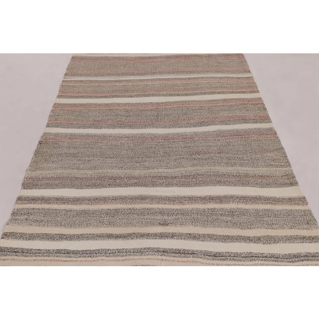 Rug & Kilim Vintage Persian Kilim Runner in Muted Neutral Stripes - Rug & Kilim For Sale - Image 4 of 8