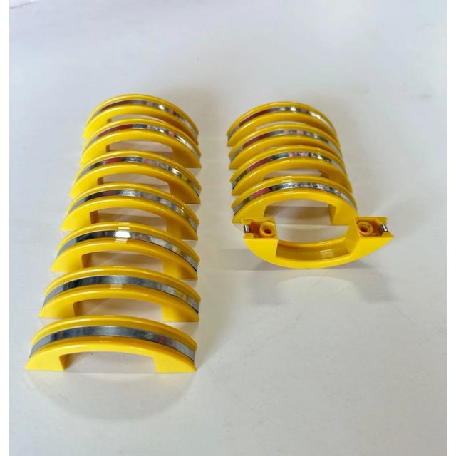 Mid-Century Modern Yellow Phonic Resin Drawer/Door Pull With Aluminum Accent, Set of 23 For Sale - Image 3 of 8