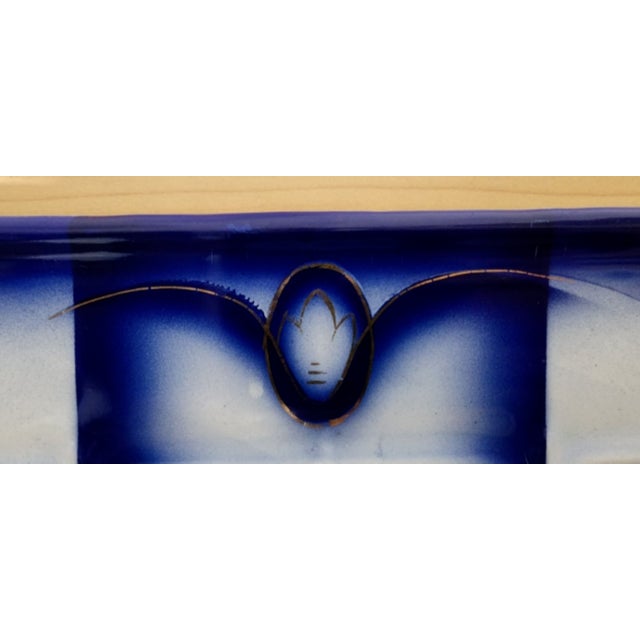 Rare, Antique German Flow Blue Enamelware Laundry/Kitchen Scullery Rack For Sale - Image 6 of 8