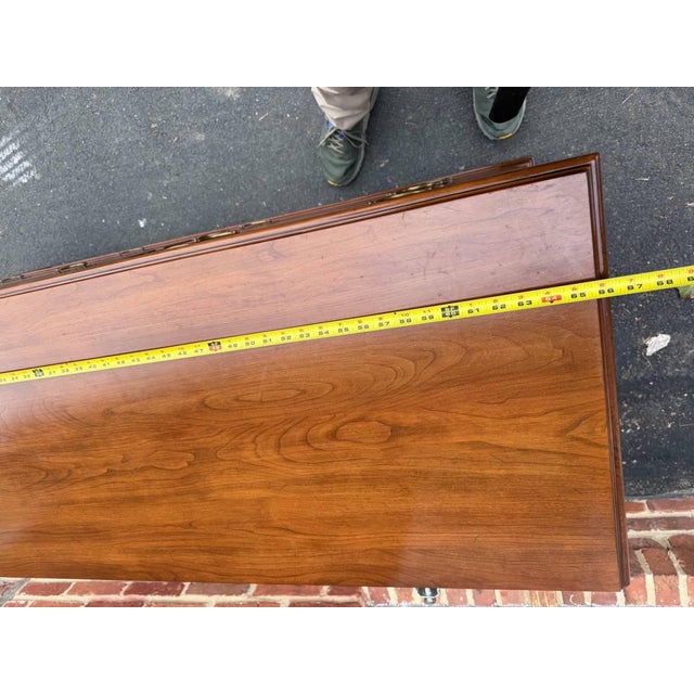 Late 20th Century Henkel Harris Chippendale Style Solid Cherry Dresser With Mirror For Sale In Washington DC - Image 6 of 17