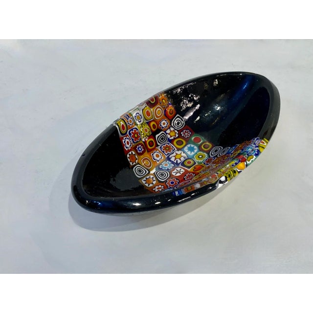 Glass Modern Italian Black White Red Blue Green Murano Art Glass Mosaic Catch-All/Bowl For Sale - Image 7 of 10