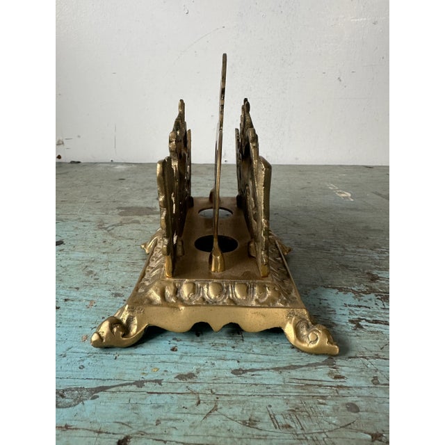 Early 20th Century Antique Brass Letter Holder of Stag With Hunting Dogs For Sale - Image 5 of 10