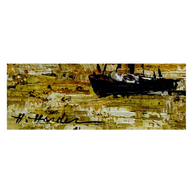 Mid Century Boats at Sea Landscape by Henry Harder For Sale - Image 4 of 4