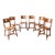 Mid Century Rustic Wood Dining Chairs Set of 6 For Sale