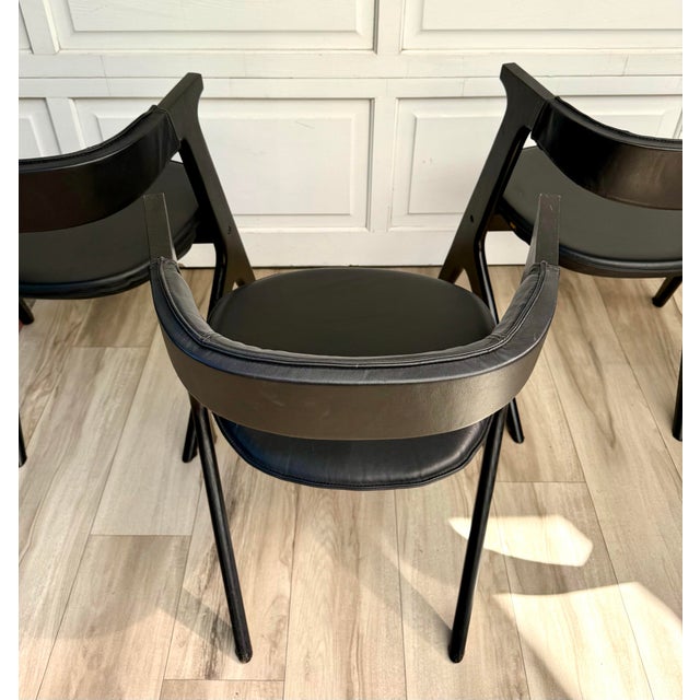 Tom Dixon “Slab” Dining Chairs With Black Leather Seats & Back Pads - Set of 4 For Sale - Image 12 of 15