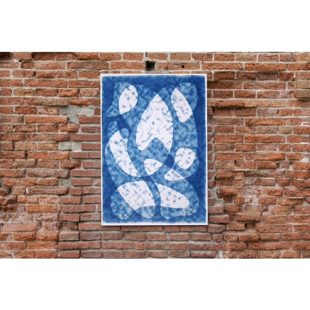 Lights 2023, Abstract Mid-Century Modern Shapes, Handmade Monotype of "Dark Cloudy Shapes" For Sale - Image 7 of 8