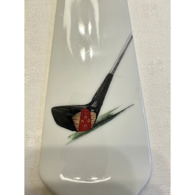 1990s Vintage Golf-Themed Ceramic Pie Server For Sale - Image 5 of 6