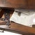 Brown Vintage Mahogany Drop-Front Secretary Desk With Carved Gallery & Lower Shelf For Sale - Image 8 of 10