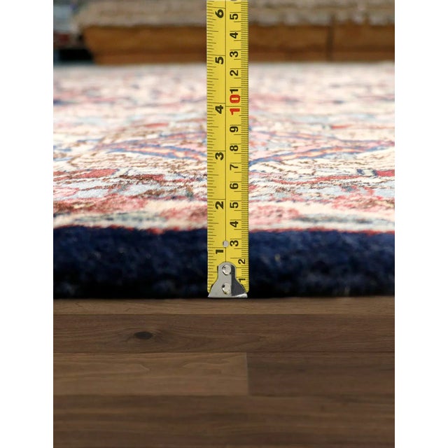 1910s Antique Kerman Wool Area Rug-10' 9" X 17' 8", Navy/Rose For Sale In New York - Image 6 of 8