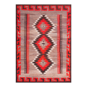 1930s Gray Geometric Tribal Antique American Navajo Rug 4'10" X 7'0" Flatweave Wool Carpet