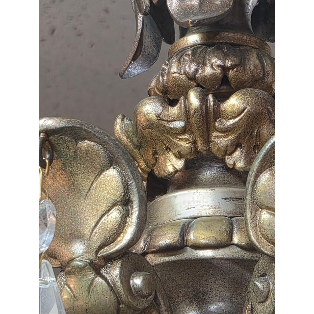 Brown 1920s 2 Tiered Solid Bronze 12 Socket Chandelier For Sale - Image 8 of 18