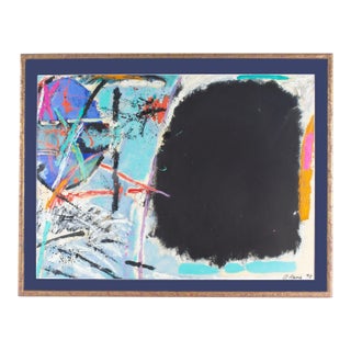 1998 Abstract Oil on Paper Painting by Jerry Adams For Sale