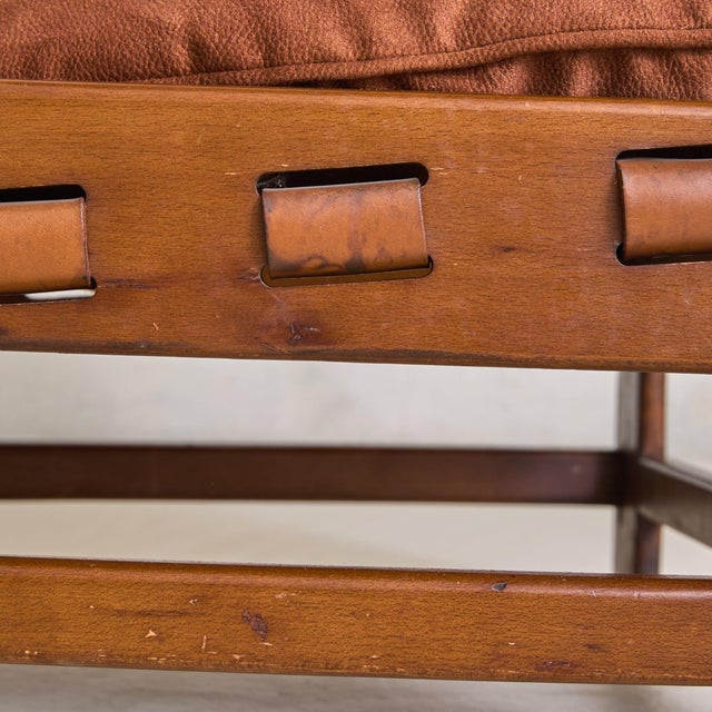 Wood Italian Faux Suede Armchair Attributed to Percival Lafer, 1960s - 2 Available For Sale - Image 7 of 11