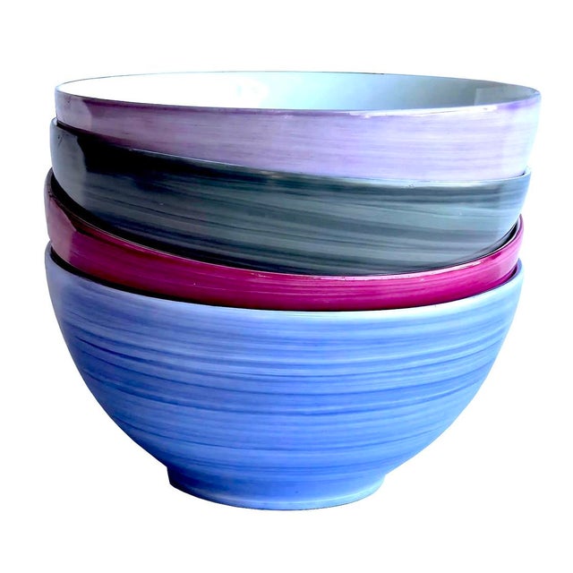 Hand Painted Porcelain Bowls by Marie Daâge for Royal Limoges, Set of 4 For Sale In Miami - Image 6 of 12