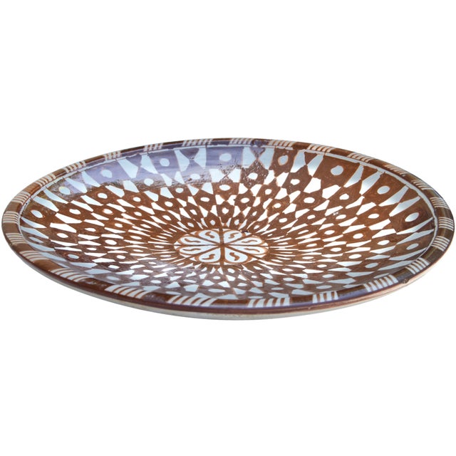 Late 19th Century Late 19th Century Handmade Moroccan Judaical Ceramic Decorative Plate For Sale - Image 5 of 8