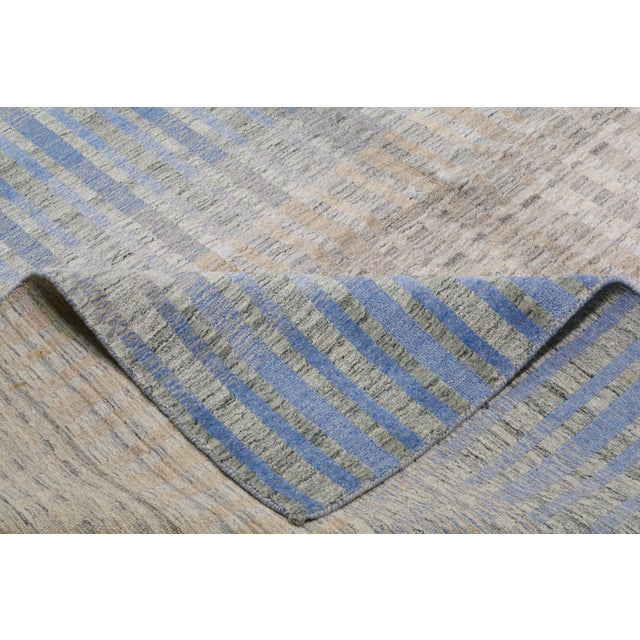 1960s Indian Handloom Wool/Bamboo Rug, 8'x10' For Sale In New York - Image 6 of 6