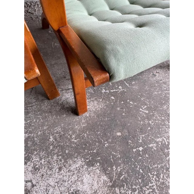 Set of Vintage Lounge Chairs with Mint Green Cushions For Sale - Image 10 of 13