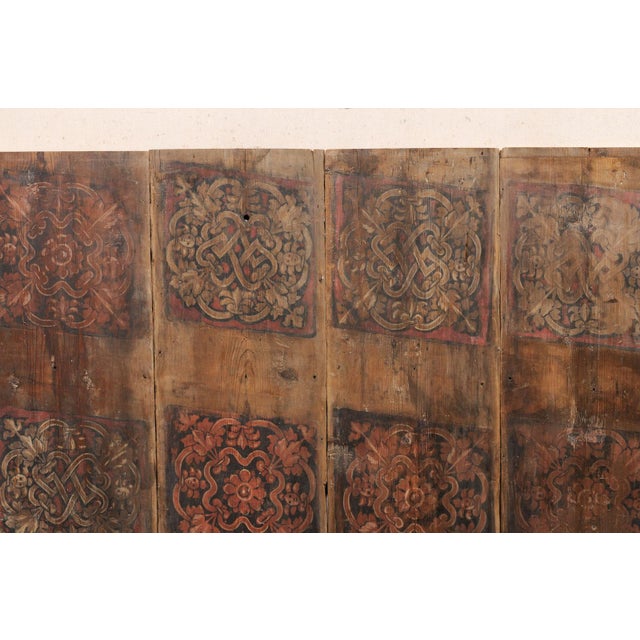 Brown Large Italian Painted Wood Panel, 19th C. For Sale - Image 8 of 11
