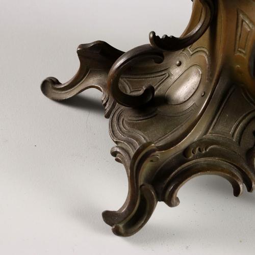 Gold Antique Table Clock with Figurine attributed to A. Moreau, 19th-20th Century For Sale - Image 8 of 15