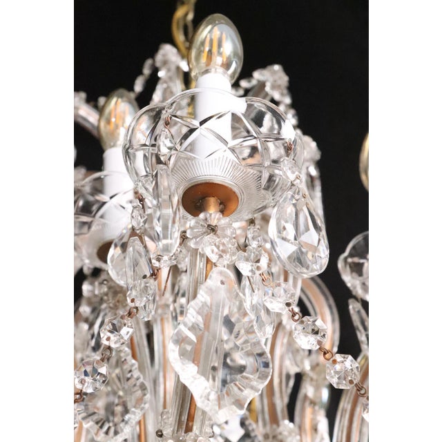 Metal Early 20th Century Restored Large Scale Marie Therese Crystal Chandelier For Sale - Image 7 of 11