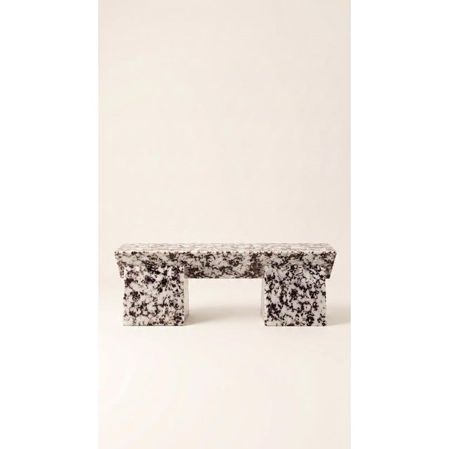 Marlene Bench in Epoxy Resin & Leather Fragments by WeDO Dimensions: D 45 x W 135 x H 45 cm. Materials: Epoxy resin and...