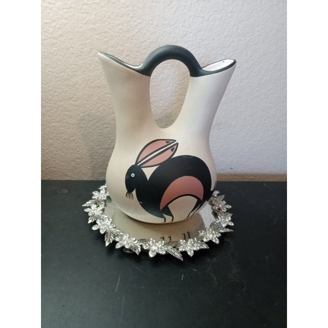 1980s Exquisite Mimbres Style Rabbit Kopa Pottery From Arizona Wedding Vase For Sale - Image 5 of 6