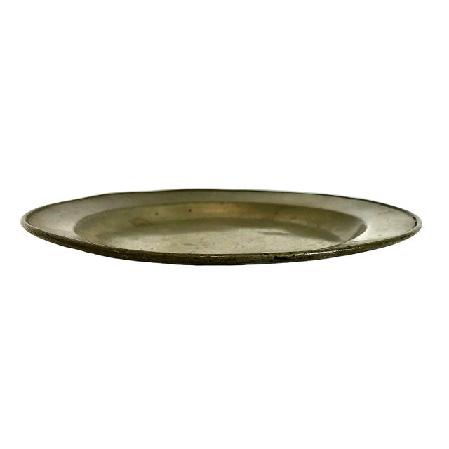Biedermeier Set of Three Late 18th-Century European Pewter Dinner Plates For Sale - Image 3 of 16