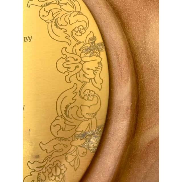 Vintage 1977 Gayle Bright Appleby Art Incolay Stone “ She Walks in Beauty “ Collector Sculpture Plate 10” Round, 3 D For Sale - Image 4 of 10