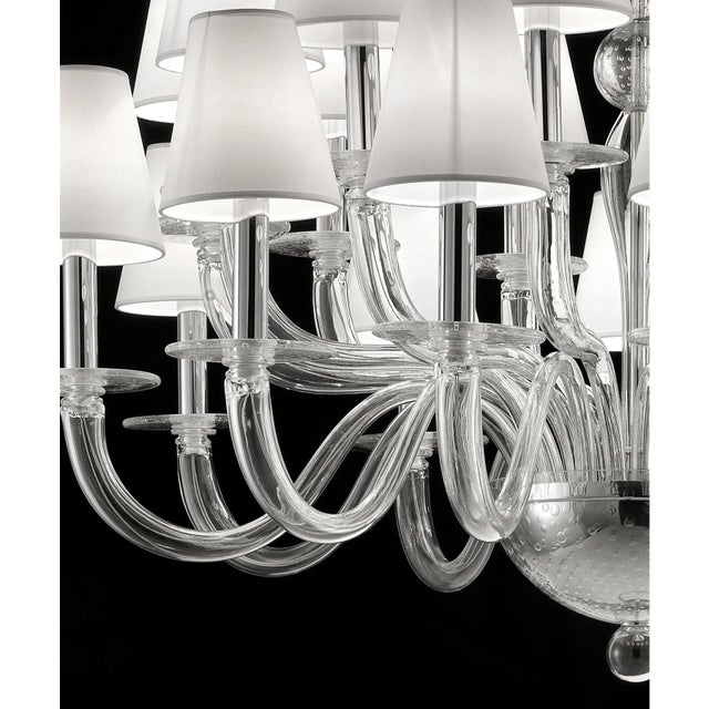 Monumental Modern Transparent Murano Glass Chandelier For Sale - Image 6 of 7