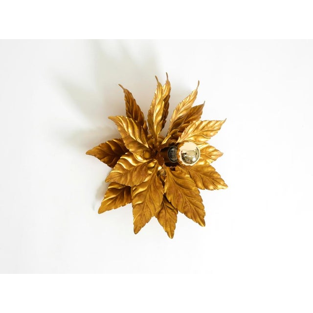 Metal Large Gold-Plated Ceiling Lamp in the style of Hans Kögl Florentine, 1980s For Sale - Image 7 of 18
