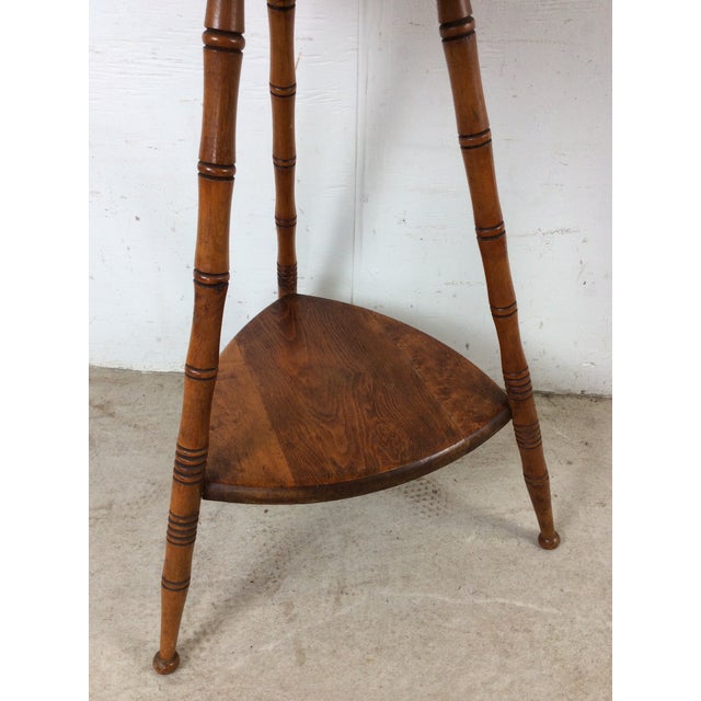 Mid Century Accent Table With Turned Wood Bamboo Style Legs For Sale - Image 12 of 18