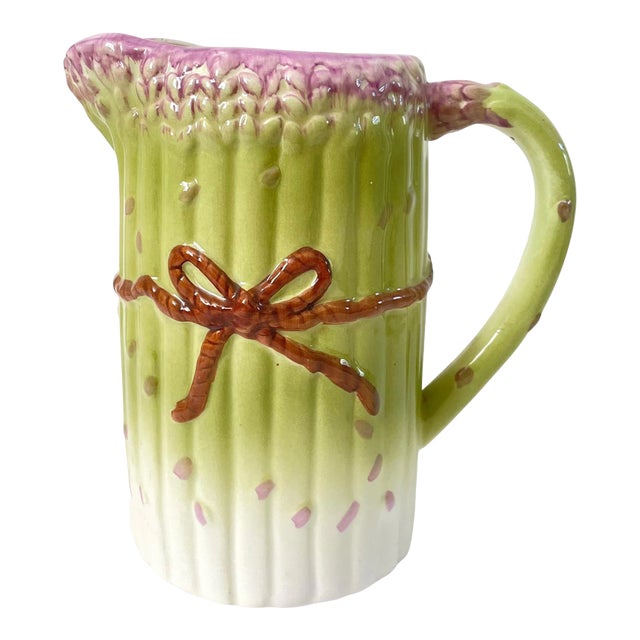 Albert Kessler and Company, Majolica Asparagus Piitcher For Sale