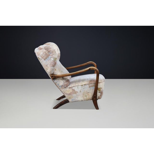 Art Deco Oak Wingback Chair, Czech Republic, 1920s For Sale - Image 9 of 12